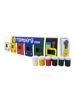 PINTURAS SET ESCUELA TEMPERA OK ET.6pz.x22cc.C/U.COL.SURT.EN TARRITOS/NO TOXICA
