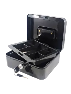 CAJA CHICA 'FK' METALICA 20x16x9cm.(8") EP.1pz.PINTADA C/BANDEJA/LLAVE