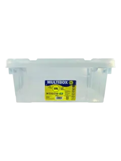 CAJA PLASTICA (PP) TRANSPARENTE OK 15 LITROS 42x30x17cm.EP.1pz./REFORZADA C/TAPA+ASA