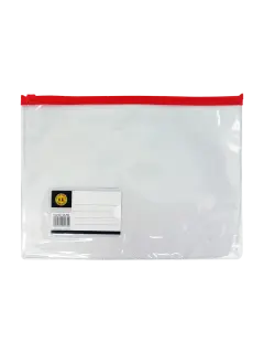 SOBRE PLASTICO (PPO) `OK` 1/2 OFIC.B PQ.10pz.C/CIERRE 23x21cm.COL.SURT.