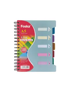 NOTE-BOOK DIARIO PERSONAL FK C/SEPARADORES/ESPIRAL/TAPA DURA EP.1PZ. A5 21X15CM.120HJ.