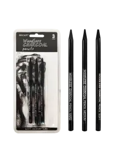 CARBONCILLOS PRENSADOS `SA` LAPIZ SOLIDO/WOOD-LESS ET.3pz.DIAM.7mm.xGAMA 3 GRADOS