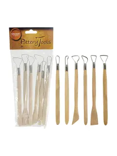 SET HERRAM.P/CERAMISTAS `SA` DEVASTADORES T/CINTA MADERA/METAL JG.6PZ.PUNTA MIXTA 20CM.