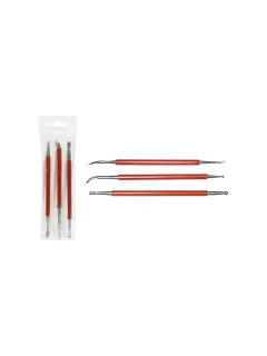 REPUJADORES P/ARTE RUSO `CS` CAUCHO 2 PUNTAS JG.2pz.DE 2/3/5mm.SURT.