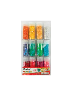 BISUTERIA LENTEJUELAS (PE) `FK` ET.12PZ.X15CC.C/U.COLOR SURT.DIAM.5MM.FLORES