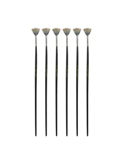 PINCEL SINTETIC `CS` ABANICO PLANO GRIS # 2 PQ.6pz.MANGO LARGO NEGRO