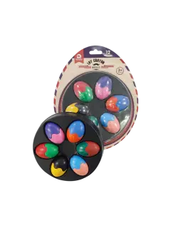 CREYONES DE CERA 'MB' CJ.1st.x6 COL.EGG-TOY T/HUEVO DIAM.35mm.ALTO 55mm.LAVABLES