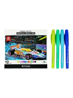 MARCADOR P/DELINEAR 'MB' PUNTA PINCEL SUAVE BASE AGUA ET.12pz.COL.SURT.