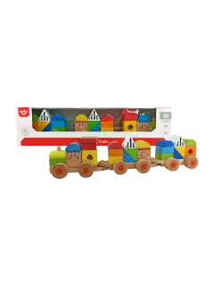 JUEGO DIDACTICO 'KC' TREN DE CARGA C/APILABLES P/18 MESES O +.JG.1kt.26pz.MAD.PINO/ENEBRO