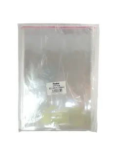 BOLSA PLASTICA (PPO) CRISTAL FK 22x34cm.C/SOLAPA Y PEGA PQ.100pz.SIN FUELLE