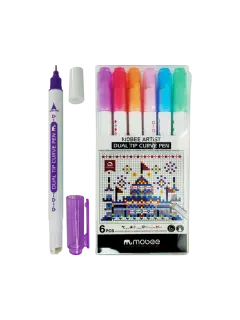 MARCADOR INFANTIL 'MB' PTA.EX.FINA + SELLOS C/FIGUR.VARIADOS BASE AGUA ET.6pz.COL.SURT.