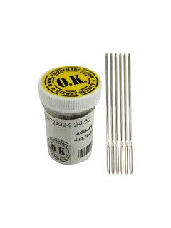 AGUJAS PTA.ROMA `OK` PQ.50pz.#24 (0,76x37,0mm.) CROMO-NIQUEL